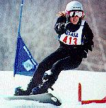 Valerie Stewart at the gate. Click to read about her Snowboarding addiction!